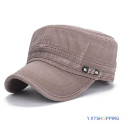 Unisex Herr Army Cap Military Peak Hat Justerbar Outdoor Hat Brown