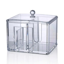Cosmetic Box för bomullspinne Transparent förvaringsbox
