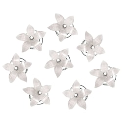 Hårnålar med vita blommor Twister Coil (set med 12)