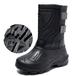 Mens Mid Calf Snow Boots Platform Winter Boot Black 40