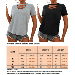 Kortärmad T-shirt för kvinnor Criss Cross Tee Black XL