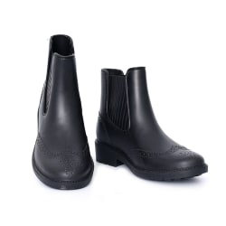 Dam Slip On Rain Boots Chunky Heel Trädgårdsskor Black 36