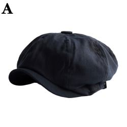 SXRC Newsboy-hatt för män, vintage vintage åttakantiga hattar Retro Br black One-size