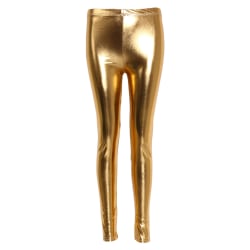 Leggings för kvinnor med hög midja träningsleggings magkontroll yogabyxor glänsande silver gyllene leggings byxor med hög midja Gold