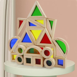 Baby Blocks Rainbow Sensory Blocks Sæt Byggelegetøj