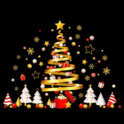 Jul statiske klistermærker Guld Xmas Tree Snoeflake Stars Decal