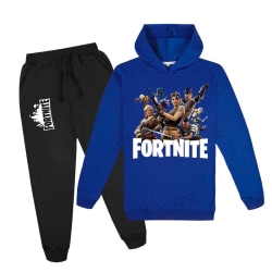 Stor pojke hoodie sweatshirt byxa set i Fortnite Blue 140cm