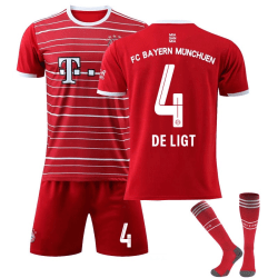 22-23 Bayern München fotbollströja för barn nr 4 De Ligt 28