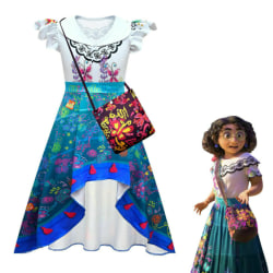 Flicka Prinsessan Encanto Mirabel Kostym Festklänning Födelsedagspresent 120cm