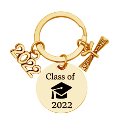 Nyckelring för examenspresent för klass 2022 Grad Souvenir nyckelring gold