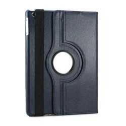 För iPad 10.2 Case 360 grader Roterande Stativ PU Case dark bule