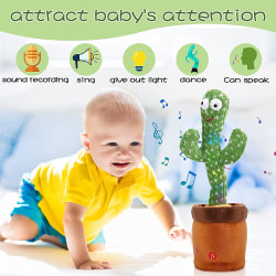 Dansande kaktus Pratar Sjungande leksak upprepar Mjuk plysch baby