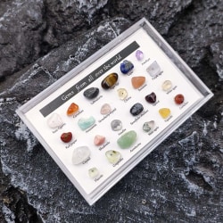 24st Healing Crystals Chakra Stones Färgglada Gems Malmprover