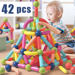 Magnetisk stång DIY byggstenar Toddler Sensorisk Montessori leksak