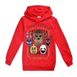 Barn Pojkar Tecknad FNAF Five Night At Freddy's Printed långärmad hoodie Pullover Tröja med huva Red 150cm