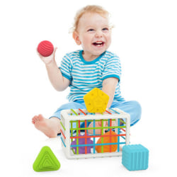 Baby sortering sensoriska leksaker med resår Färgglada 12 ST