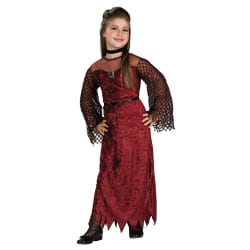 Häxklänning goth (5-7 år) halloween häxa klänning