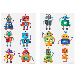 Robotar 60 st barntatueringar tatuering robot robots Vit