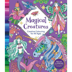 Målarbok för vuxna 87 sidor magiska varelser unicorn drakar