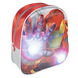 Iron man 3D-ryggsäck 31 cm med belysning väska skolväska
