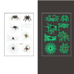 Spindelnät 30 st självlysande barntatueringar tatuering spindlar