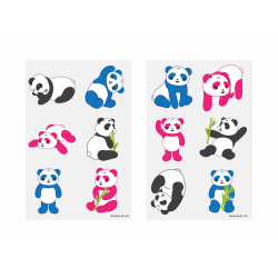 Pandor 60 st barntatueringar tatuering panda Vit