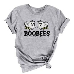 Boo Bees skjorta för kvinnor Halloween Ghost skjorta L Grey