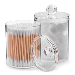 Hållare för bomullspinne - klar bomull, förvaringsburkar i plast för badrum