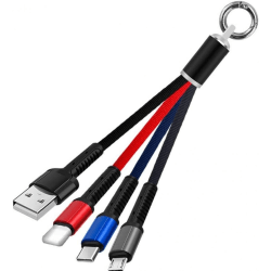 Multi-USB snabbladdningskabel, 3-i-1-laddarkabelkontakt