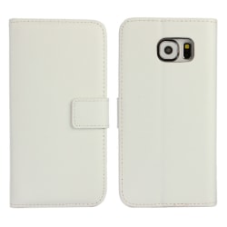 Läder Plånbok/Korthållare Galaxy S6 Vit