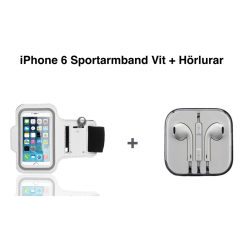 Vit Sportarmband och hörlurar för iPhone 6/6S
