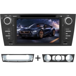 AWESAFE 2 Din bilradio för BMW 3-serie E90 E91 E92 E93,7 tums pekskärm DVD CD-spelare med GPS-navigering Bluetooth FM RDS C