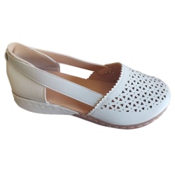 Kvinnor enfärgade sandaler ihåliga skor White 38