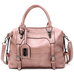 Mode dragkedja för damer med hög kapacitet väska Designer handväska Rosa