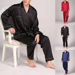 Herr Pyjamas nattkläder Set Boy Long Sleeve Nightwear Loungewear