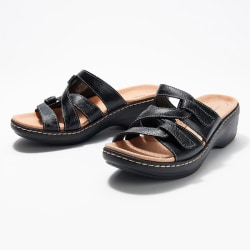 Kvinnor med öppen tå tofflor Backless Shoes Summer Beach Sandaler black 41