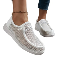 Dam Mesh Sneakers Pumps Slip On Moccasins Summer Loafers Vit 42
