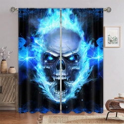 2st Thermal draperier UV-skydd mörkläggningsgardin Style-2#Skull W:24" x H:59" *2 Panels