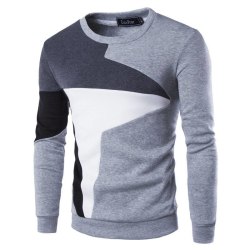 Långärmade tröjor för män Tröja Slim Fit Toppar Sweatshirt Light Gray 4XL