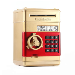 Mini elektronisk spargris ATM Lösenord Penglåda Kontanter Barngåva Gold