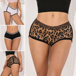 Dam Yoga Hot Pants Stretch Midja Sports Shorts Leggings Leopard Printed,S