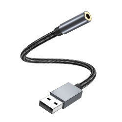 INF USB till 3,5 mm (hona) ljudadapter Grå Grå