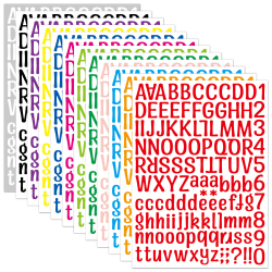Klistermärken bokstäver och siffror 12 ark med 1512 stickers
