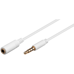 Förlängningskabel för hörlurar och ljud AUX, 4-stift 3,5 mm smal