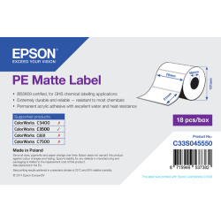 Epson PE Matte Label - Die-cut Roll: 76mm x 51mm, 535 labels, PE