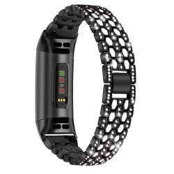 Klockarmband kompatibelt med Fitbit Charge 3/4 Alloy/Rhinestone