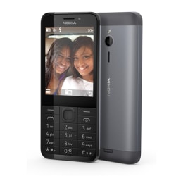 Nokia 230 Dark Silver, 2,8 ", TFT, 240 x 320 pixlar, 16 MB, Dual