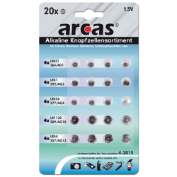 Arcas AG Set 4xAG1, 4xAG3, 4xAG4, 4xAG10, 4xAG13, Alkalisk knapp