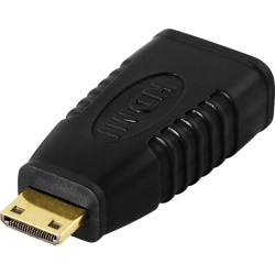 DELTACO HDMI-adapter, mini HDMI ha till HDMI ho, 19-pin, guldplä