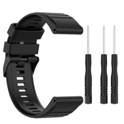 Klockarmband kompatibelt med Garmin Fenix 7/6/5 Silikon Svart 4
